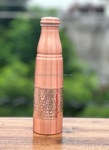 ขวดน้ำทองแดงบริสุทธิ์ขวดทองแดงชุบด้วยแก้วขวดโยคะขวดทองแดงทำด้วยมือขวดคุณประโยชน์ Ayurveda - Product Image 4