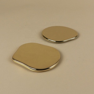 Organic Pebble Brass <b>Coaster</b> Set Handcrafted Premium <b>Drink</b> <b>Coasters</b> Heat Resistant Table Protector Luxury Home Bar Gift - Product Image 1