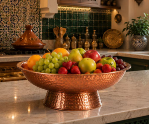 Frutero de Cobre Martillado Hecho a Mano, Tazón Grande Decorativo para Servir, Centro de Mesa para Cocina, Tazón para Ensaladas, Decoración para el Hogar, Regalo - Product Image 5