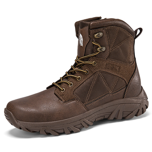 Bottes de randonnée tactiques noires pour hommes et femmes, doublure en mesh, semelle en caoutchouc, bout fermé, hiver, toutes saisons - Product Image 4