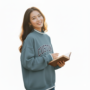 เสื้อไหมพรมคอเต่าสีเขียวมะกอกสำหรับผู้หญิง พิมพ์ลายตัวอักษรตามสั่ง ผ้าฝ้ายถัก ใส่สบายในฤดูใบไม้ร่วง แขนยาว ระบายอากาศได้ดี ดีไซน์คอเต่า - Product Image 2