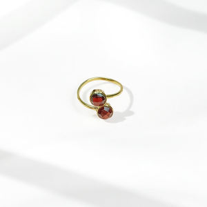 Round <b>Garnet</b> Adjustable <b>Ring</b> Handmade – Faceted Birthstone Plain Band <b>Ring</b> Jewelry Bulk - Product Image 2