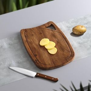 Tabla de Cortar Rectangular de Madera de Olivo con Asa y Orificio para Colgar, No Tóxica, Duradera, Apta para Lavavajillas, Tabla para Servir - Product Image 3