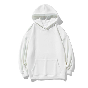 Sweat-shirt à capuche noir uni pour homme, tricoté, décontracté, avec poche kangourou, teinture unie - Product Image 5