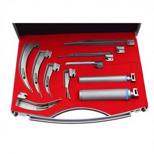 ชุดเครื่องมือส่องกล่องเสียงแบบไฟเบอร์ออปติกสำหรับผู้ใหญ่ ยี่ห้อแมคอินทอช แบบหกใบมีด ทำจากสแตนเลสสตีล คุณภาพสูง สำหรับการผ่าตัดทั่วไป - Product Image 1