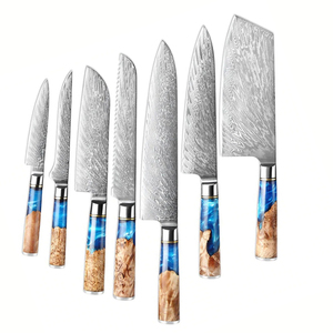 Ensemble de couteaux de cuisine en acier damas forgés à la main personnalisés Outil de chef haut de gamme - Product Image 1
