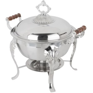 Plats à réchaud en métal avec poignée en bois alliant élégance, robustesse et performance dans une seule solution, magnifiquement conçus par ARTISTIQUE. - Product Image 1