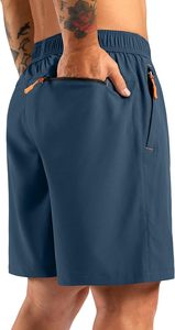 กางเกงขาสั้นกีฬาผู้ชาย น้ำหนักเบา เหมาะสำหรับออกกำลังกาย ฟิตเนส กิจกรรมกลางแจ้ง ท่องเที่ยว มีกระเป๋าซิป 3 ช่อง - Product Image 2