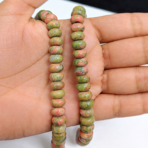 Jaunty MGB-229 8mm Zed Unakite Rondelle Gemstone Loose Natural <b>Stone</b> <b>Beads</b> for Jewelry Making Diy Accessories - Product Image 2
