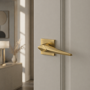 HI SAFE HS-1052 Luxury Brass Mortise Door <b>Handle</b> Set Modern Designer Lever Hardware Durable Matte Gold Copper Finish Home Villa - Product Image 2