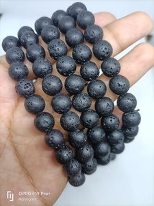 Bracelet en pierre de lave naturelle, bracelet en perles volcaniques noires, bracelet diffuseur d'huiles essentielles, bijoux en pierres précieuses faits à la main, vente en gros - Product Image 6