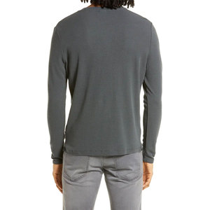 T-shirt pour homme à manches longues, col rond, imprimé avec logo personnalisé, en coton respirant, manches longues, pour homme - Product Image 2