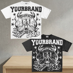 เสื้อยืดผู้ชายพิมพ์ลายทั้งตัว คอกลม แขนสั้น ลายกราฟิก สตรีทแวร์ ผ้าฝ้าย ทรงครอป - Product Image 4