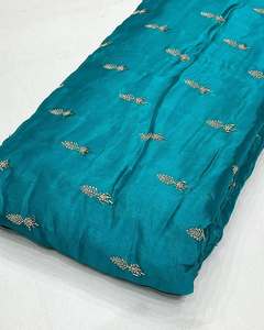 Tissu brodé perlé personnalisé, tissu à sequins, tissu dentelle, tissu organza pour kaftan, abaya, robe, textile, exportateur et acheteur en gros - Product Image 3