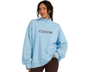 Sweat-shirt oversize à col montant pour femme – Confort et style rehaussés – Vêtement décontracté en tissu premium – Production en gros - Product Image 1