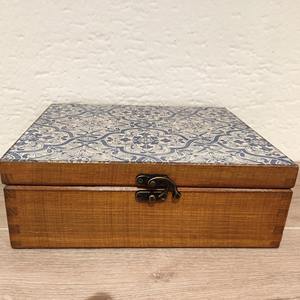 กล่องไม้พิมพ์ลายธีมทะเล กล่องใส่เครื่องประดับชายทะเล กล่องไม้พิมพ์ลาย กล่องเก็บของสำหรับตกแต่งบ้านริมชายหาด กล่องขายส่ง - Product Image 1