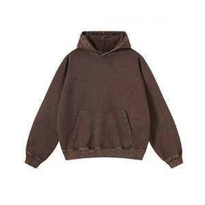 เสื้อฮู้ดดี้คาวบอยสีน้ำเงินฟอกย้อมสไตล์วินเทจ ขนาดใหญ่พิเศษ แบบสวมหัว ผ้าฟลีซหนานุ่ม สตรีทแวร์ ยูนิเซ็กส์ ขายส่ง - Product Image 3