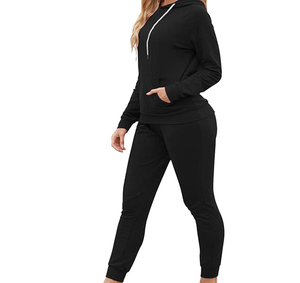 Premium Quality Two Piece Winter Girls winter printed tracksuit Wholesale street wear Two piece tracksuit set Solid color - Product Image 3