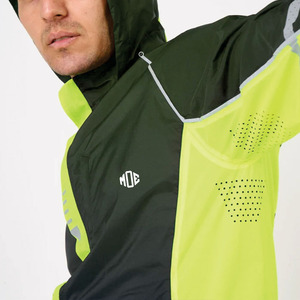 Men's Hooded Windbreaker <b>Jacket</b> Lightweight Nylon Shell <b>Reflective</b> Trim <b>Running</b> Workwear Custom OEM ODM Wholesale Factory Direct - Product Image 4