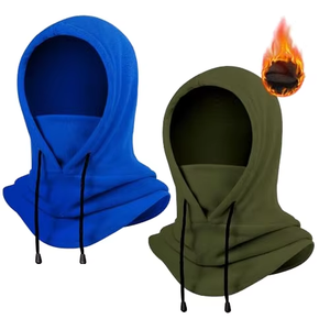 QJC11 Winter Black Ski Plush Full Face Balaclava Mask Adjustable Windproof Thermal <b>Neck</b> <b>Warmer</b> Nylon Motorcycle Face Cover - Product Image 2