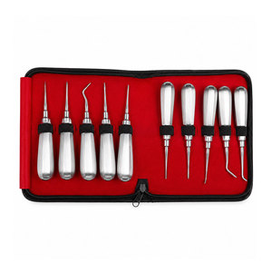 Equipo Dental: Kit de 10 Elevadores Luxadores de Raíz de Acero Inoxidable, Reutilizables y Autoclavables, Instrumentos Quirúrgicos Manuales - Product Image 1
