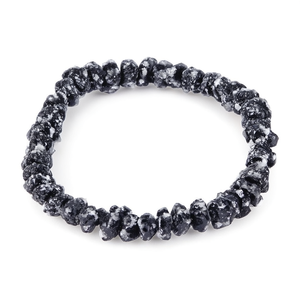 Bracelet artisanal en obsidienne de neige naturelle, vente en gros, bijoux de mode, cristal de guérison, obsidienne de neige, protection CHIPS - Product Image 3