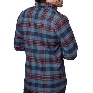 Chemise en flanelle à poche avec logo personnalisé, ourlet incurvé, chemise décontractée à motif écossais pour hommes, 100% coton, manches longues, respirante - Product Image 4