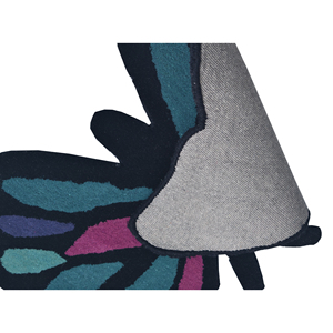 Tapis de sol en laine tuftée à la main sur mesure, motif papillon, multicolore, en forme d'animal, à poils coupés, pour la décoration de la pièce, vente en gros - Product Image 3