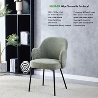 Chaise de salle à manger à dossier haut, style rétro, en velours, avec coussin moelleux, OEM