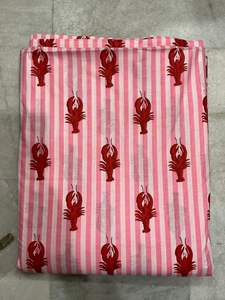 Nautical Red Lobster <b>Stripe</b> Print Eco-Friendly Cotton Fabric for Apparel Home Textiles Curtains Bags Multiple Colors - Product Image 6