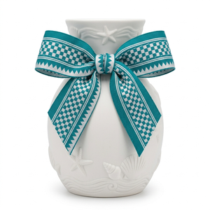 Ruban Jacquard Festif Teal Argenté 31mm de Neelkamal Industries, Ruban Décoratif Tissé pour Artisanat DIY, Nœuds et Décoration Intérieure - Product Image 3