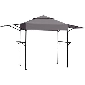 Gazebo Elegante con Doppio Tetto 3.3x12.5FT, Grigio Scuro, in Poliestere, con Tende Laterali Regolabili, Verniciato a Polvere Nera, Pieghevole - Product Image 2