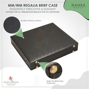 NANBA GROUP Sacoche de Maître Maçon en Similicuir Noir 5 Compartiments Dorés pour Regalia Maçonniques - Product Image 4