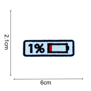 Low <b>Battery</b> and Full <b>Battery</b> Embroidered Iron On Patch for Clothing Bags and Accessories - Product Image 5