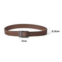 Ceinture Classique Décontractée en Cuir Véritable pour Homme avec Boucle en Acier, Imperméable et Confortable, Motif Floral Personnalisable pour le Travail