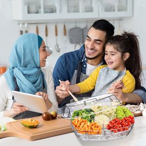 ถาดเสิร์ฟน้ำแข็งผลไม้4ช่องถาดใส่ผักแช่เย็นจานค็อกเทลกุ้งจานอาหารเรียกน้ำย่อยปาร์ตี้บุฟเฟ่ต์อาหารเย็นเซิร์ฟเวอร์3 - Product Image 5