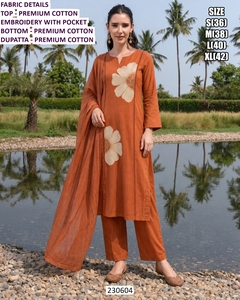 Traje Tradicional de Algodón para Mujer, Estilo Diwali, Largo hasta el Suelo, Marca Aab E Noor - Product Image 5