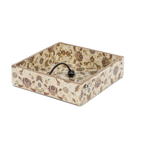 Artisan Luxury Enamel Coated Tissue Holder Custom Printed Floral Motif Eco-Friendly Waterproof for Classic <b>Vanity</b> <b>Bedroom</b> Dining - Product Image 5