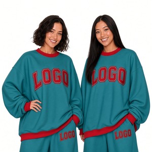 Custom Women Casual Matching <b>Sweat</b> <b>Set</b> Oversized Long Sleeve Sweatshirt Relaxed Fit Coordinated Pants Custom Logo Clothing - Product Image 4