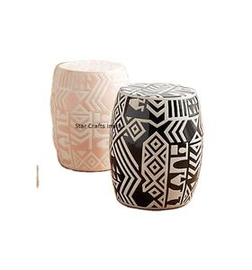 Venta caliente Top Sponsor Hotel Ware MDF Bone Inlay Taburete Venta al por mayor Bone Inlay Modern Good Quality Living Room Taburete para dormitorio - Product Image 4