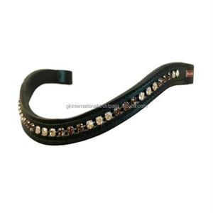 Nueva llegada Top Trending acolchado cuero caballo ceja banda con incrustaciones de cristales coloridos cristal diamante cadena brida ceja banda - Product Image 5