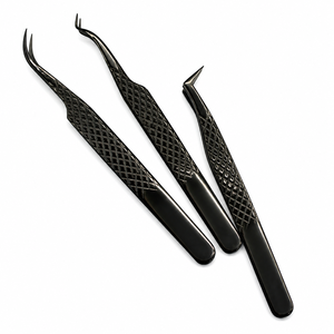 Kit de pinces à épiler professionnelles en acier inoxydable noir de précision avec pointe fine, écologiques et durables, outils de salon de beauté - Product Image 3