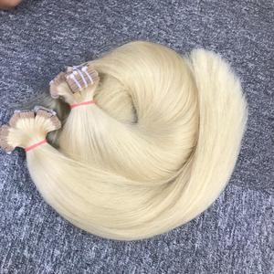 La mejor calidad de lujo cinta de pelo crudo Natural recto Color Rubio extensiones de cabello humano virgen cabello humano vietnamita doble dibujado - Product Image 1