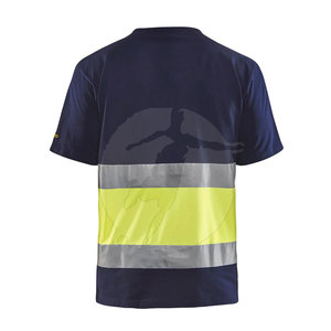 T-shirt de sécurité haute visibilité en polyester léger à manches courtes avec bande réfléchissante, design personnalisé et coupe confortable – Fabrication usine - Product Image 2