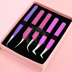 แหนบขนตาปลอมสำหรับต่อขนตาปลอมแหนบแบบคลาสสิกปลายโค้ง45 90องศา - Product Image 1