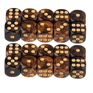 Jeu de dés en résine artisanale avec points dorés, motif circulaire, objet de collection, dés de jeu pour jeux de société, jeux de table, cadeau personnalisé - Product Image 1