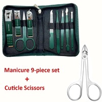 Kit professionnel de soins des ongles en acier inoxydable, ensemble de manucure et pédicure, coupe-ongles avec étui de voyage
