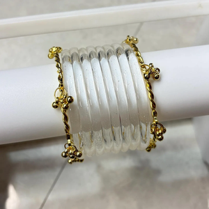 Trendy Jelly Glass <b>Bangles</b> Women Fashion <b>Bangles</b> Stylish <b>Bangles</b> <b>Set</b> Stackable <b>Bangles</b> Ladies Wrist Accessories Daily Wear - Product Image 1
