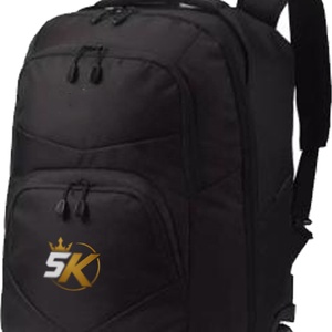5K Rolling Backpack Black Polyester 30-40L Zipper Closure <b>Travel</b> <b>Bag</b> Unisex Casual Durable <b>Wheeled</b> Carry-On - Product Image 4