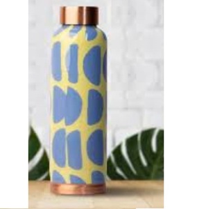 Bouteille d'eau en cuivre pur avec finition noire décorative, pour la conservation des jus et des boissons, ustensile de cuisine aux bienfaits pour la santé - Product Image 2